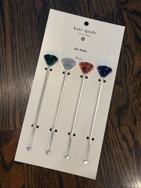 kate spade x Target Gem-Top Stir Sticks in Green, Clear, Orange & Blue
